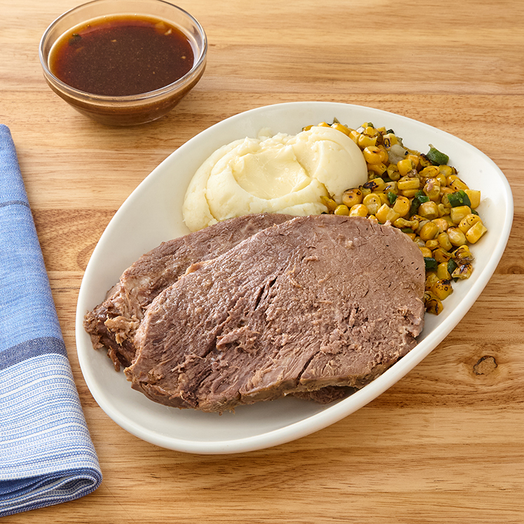 Classic Pot Roast with Mashed Potatoes and Veggie Blend