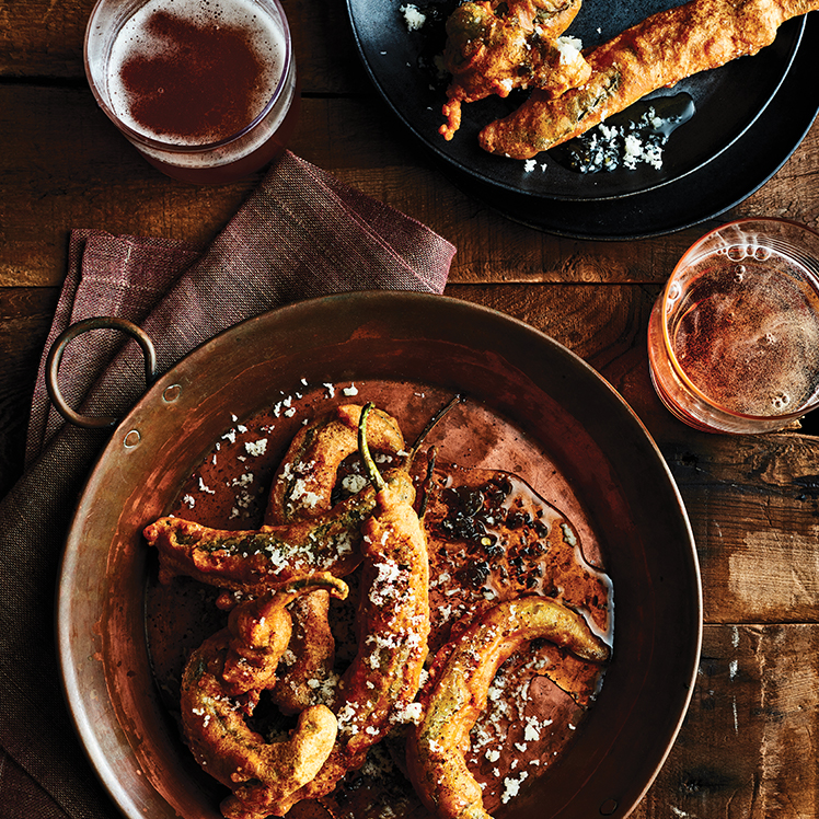 Beer-Battered Heirloom Corbaci Peppers