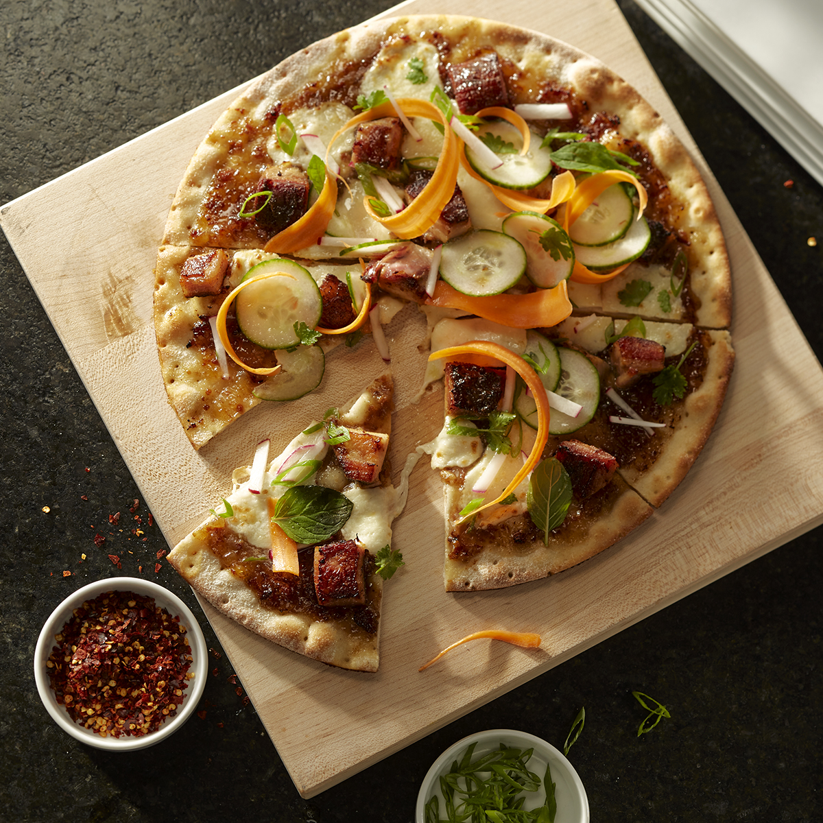 Gluten Free Pork Belly Banh Mi Pizza