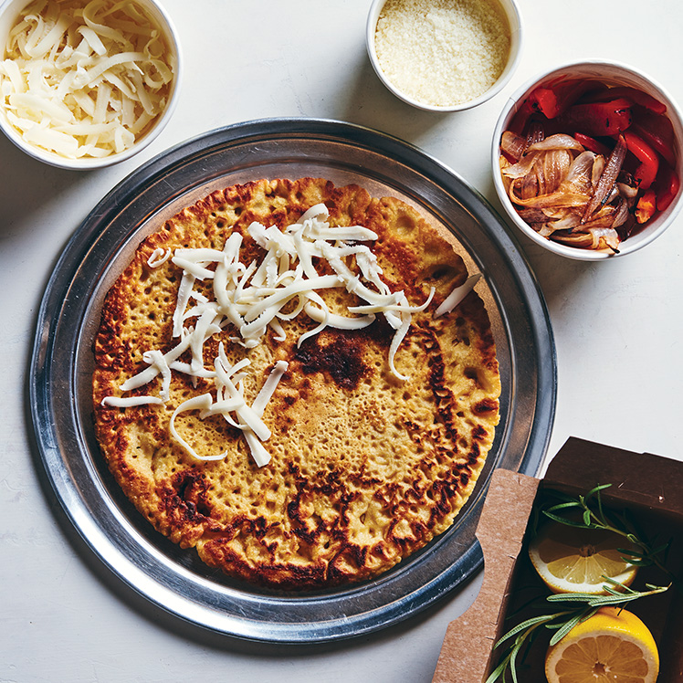 Farinata, Crescenza, Roasted Peppers, Rosemary, Lemon and Pecorino 