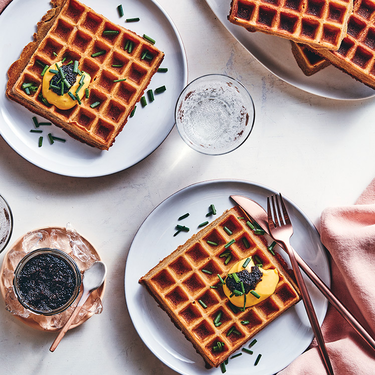 Malted Acorn Waffle, L’Aperge Egg, Paddlefish Caviar | US Foods®