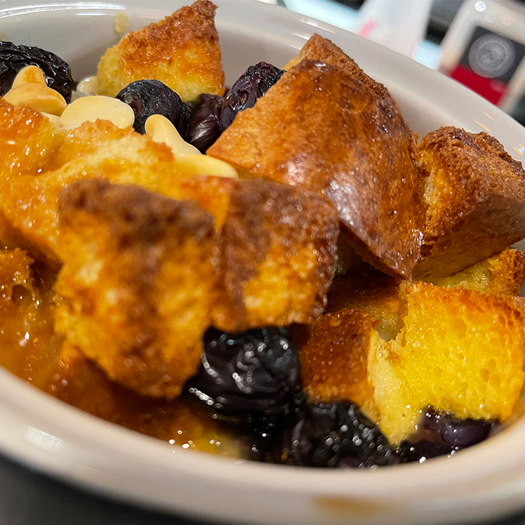 Blueberry & White Chocolate Brioche Bread Pudding