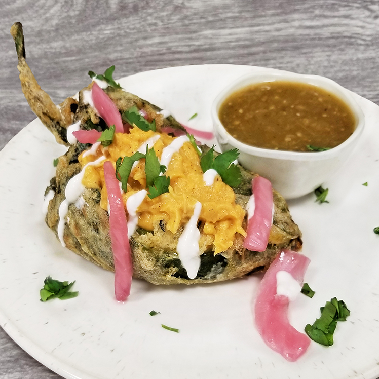 Three Cheese Chicken & Chili Rellenos