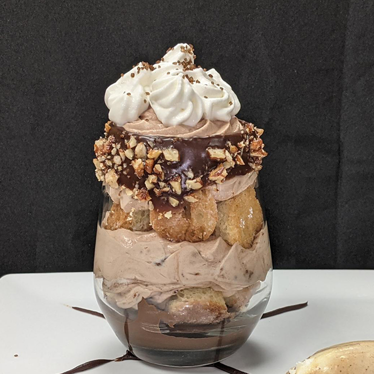 Chocolate Hazelnut Spread Trifle with Brioche Croutons