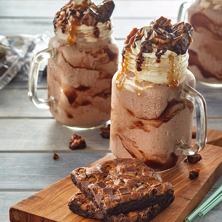 Chocolate Salted Caramel Brownie Milkshake