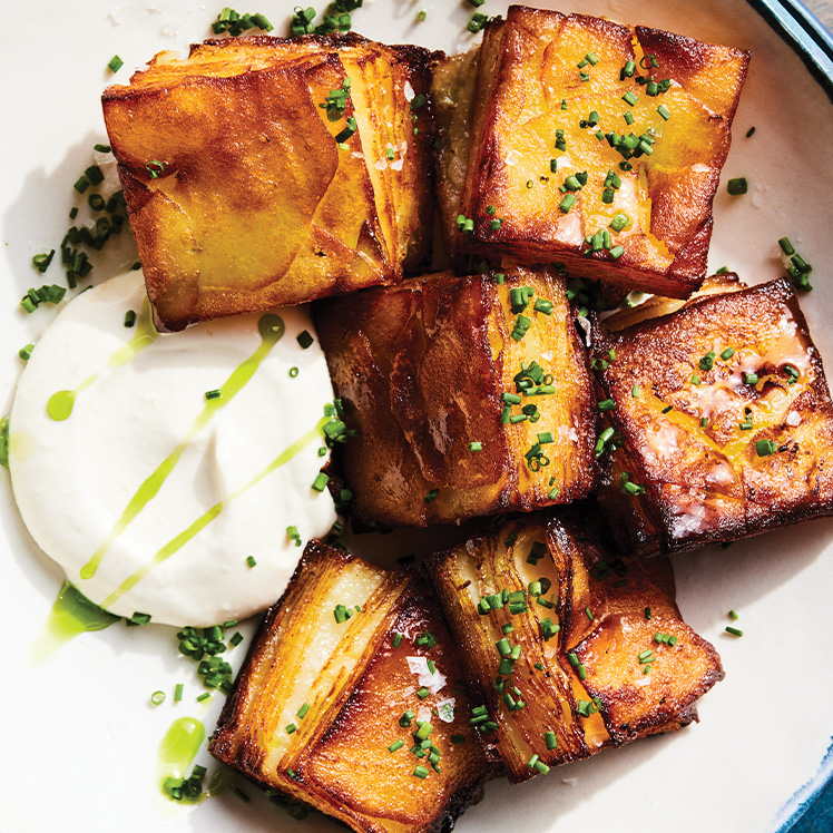 Crispy Potatoes with Wagyu Fat and Chickpea Miso