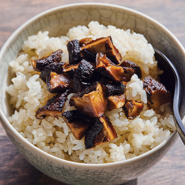 Koshihikari Rice with Grilled Shiitake Mushrooms