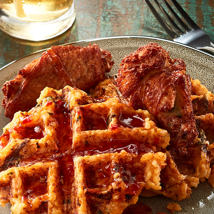 Kimchi Fried Rice Waffle