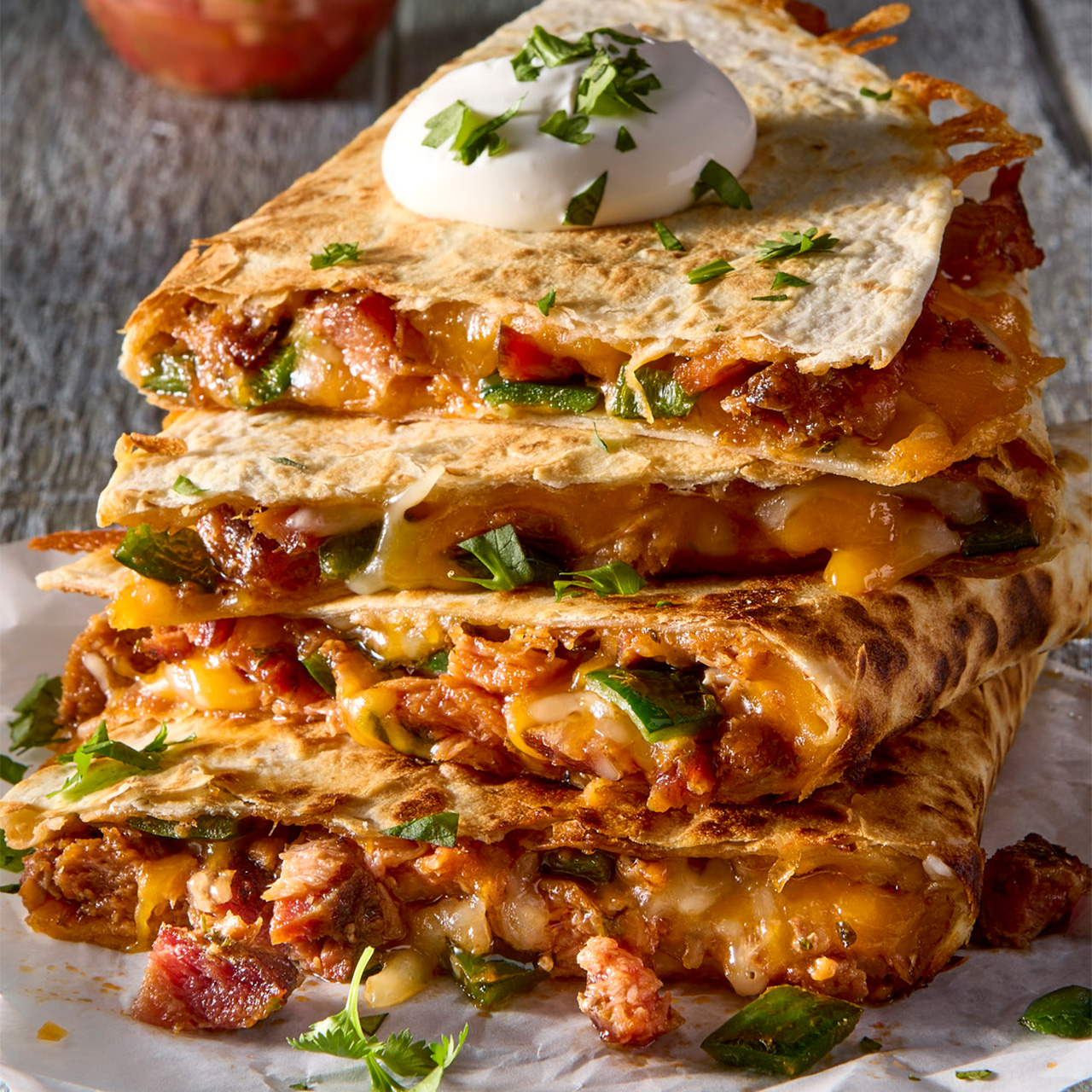 Smokey Pulled Pork Quesadillas