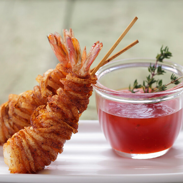 Russet-Wrapped Shrimp Pops Recipe