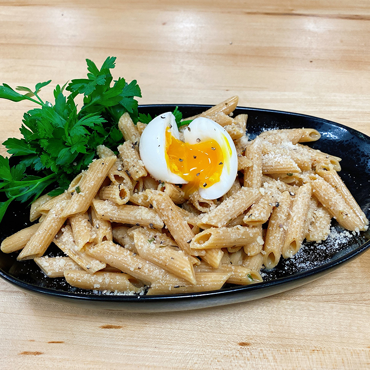 Gluten Free Brown Butter Cacio e Pepe with Jammy Egg