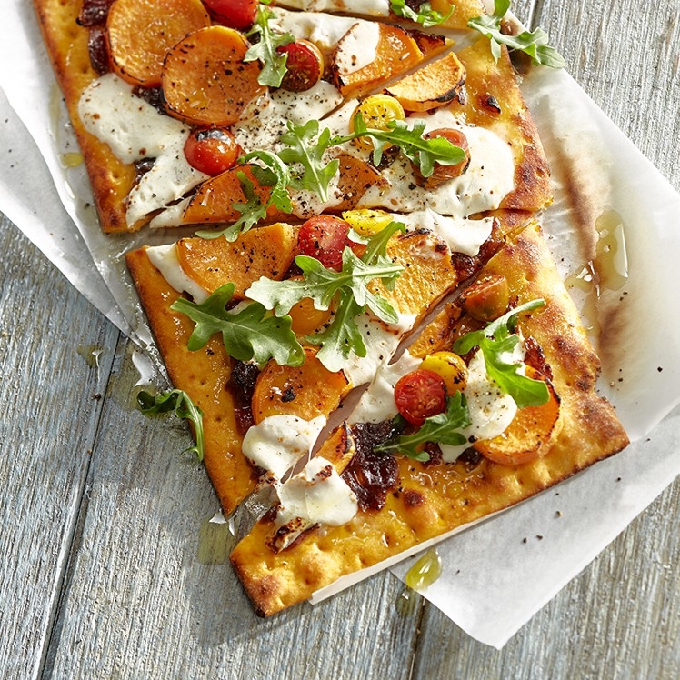 Gluten Free Sweet Potato Flatbread with Balsamic Onion Jam