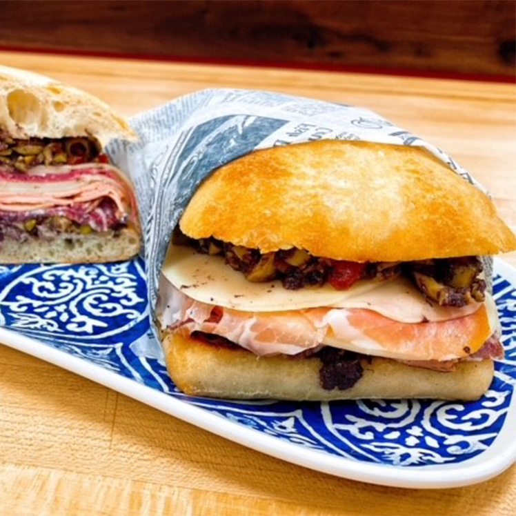 Muffaletta Sandwich on Artisan Focaccia
