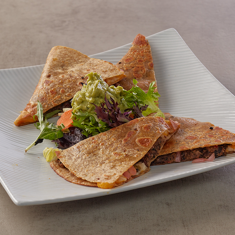 Vegan Black Bean Smash Quesadilla