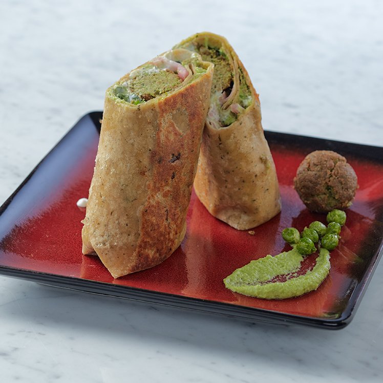 Falafel in Chickpea Wrap