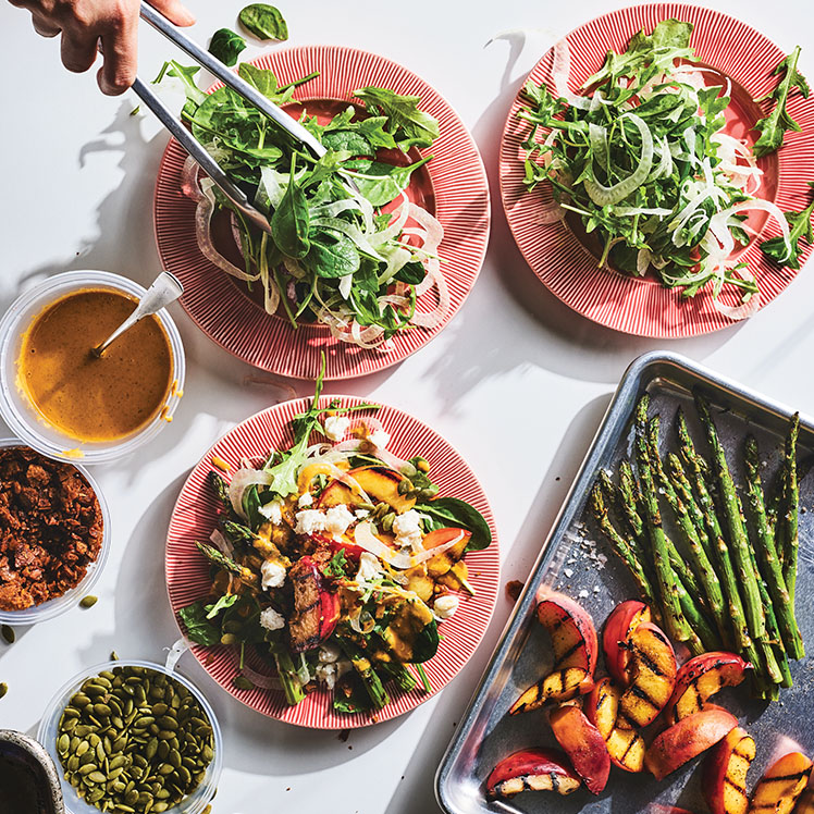 Grilled Asparagus and Peach Salad 