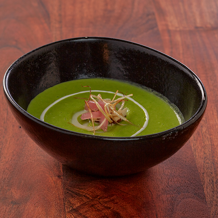 Chilled Leek and Green Chickpea Soup