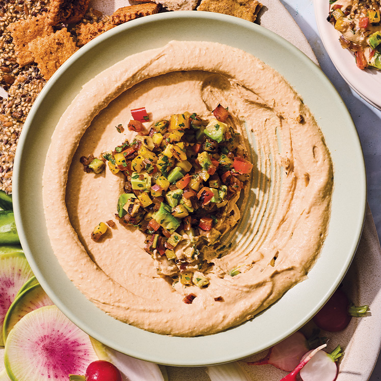 Hummus with Tropical Pineapple-Avocado Relish Recipe