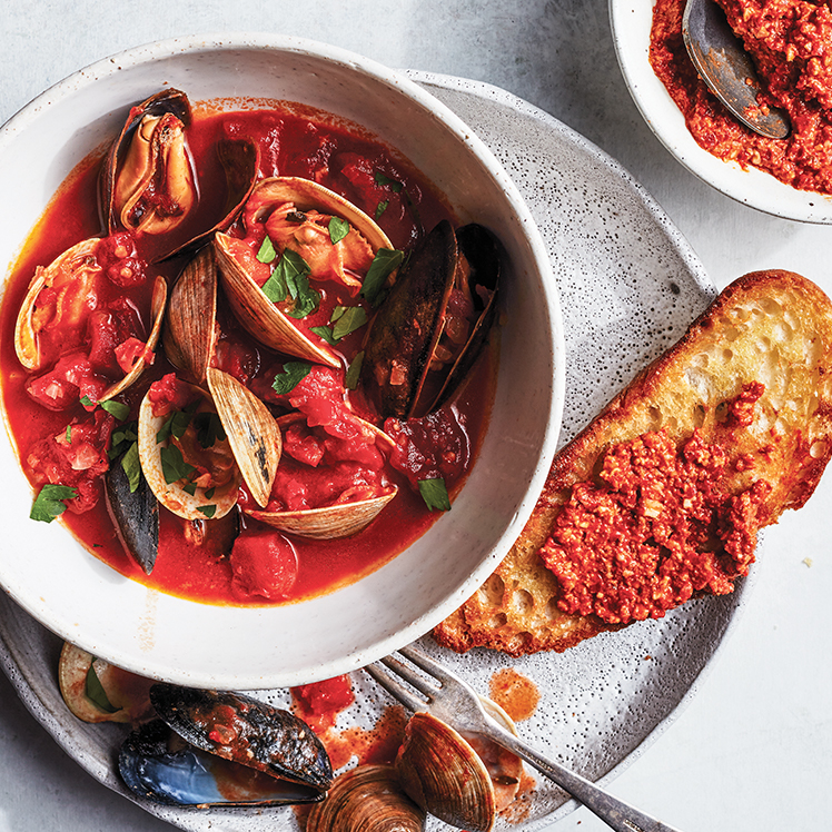 Smoky Monkfish, Mussels and Clams