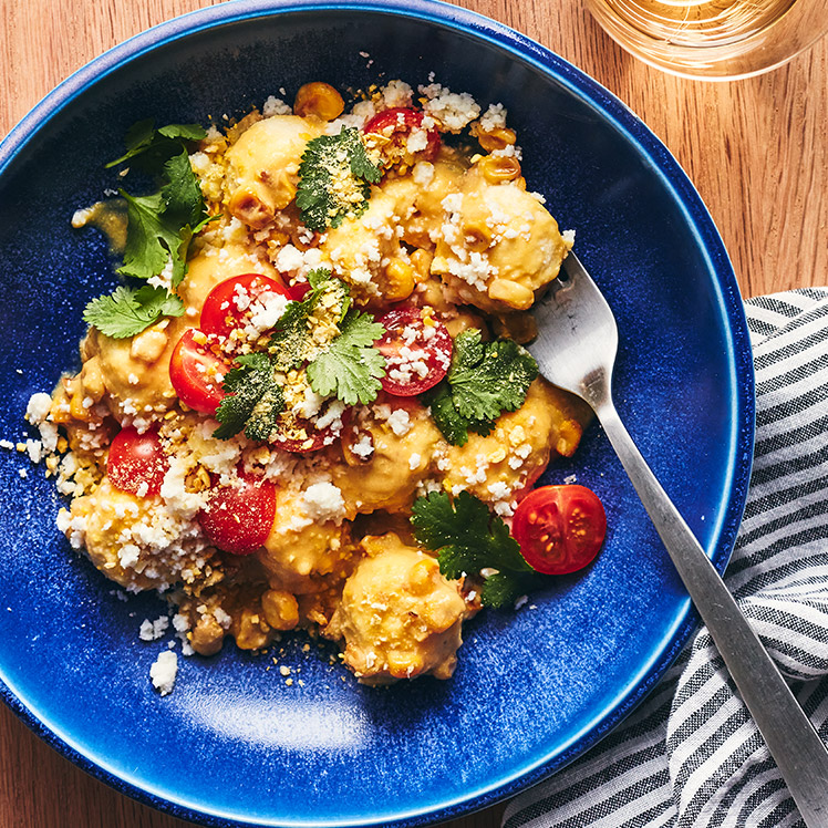 Gnudi with Sweet Corn Esquites