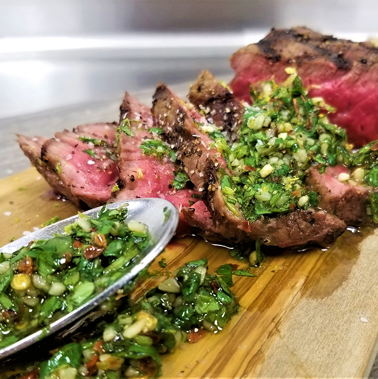 Grilled Top Sirloin with Cilantro Chimichurri