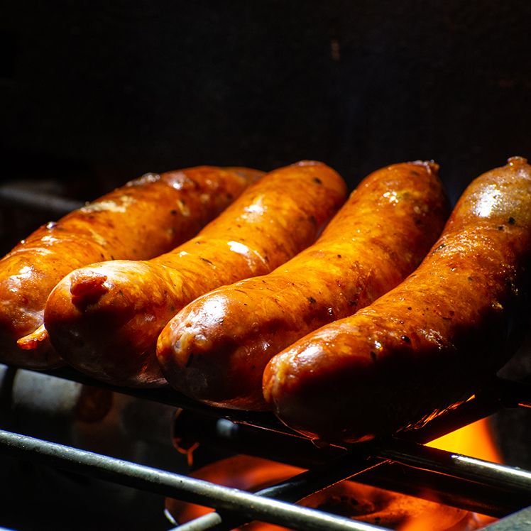 Grilled Andouille, Cantaloupe and Prosciutto