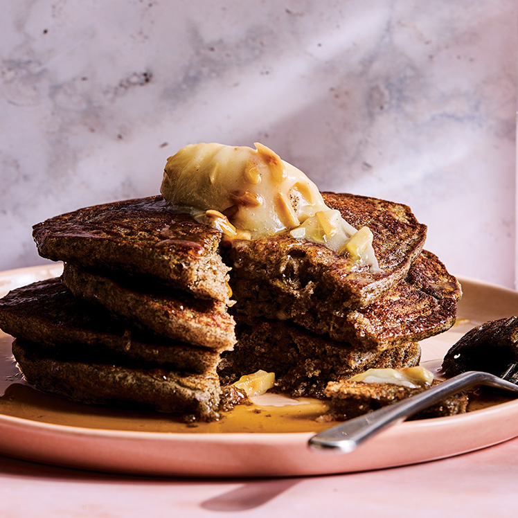 Gluten-free Buckwheat Pancakes with Almond Butter