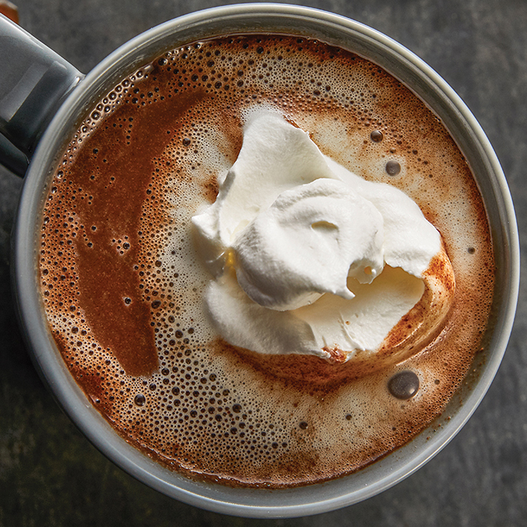 Red Wine Drinking Chocolate with Sherry Whipped Cream