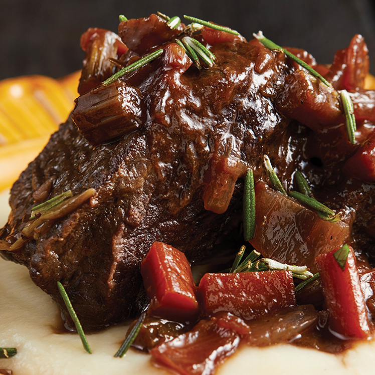 Zabuton Pot Roast with Celery Root Puree