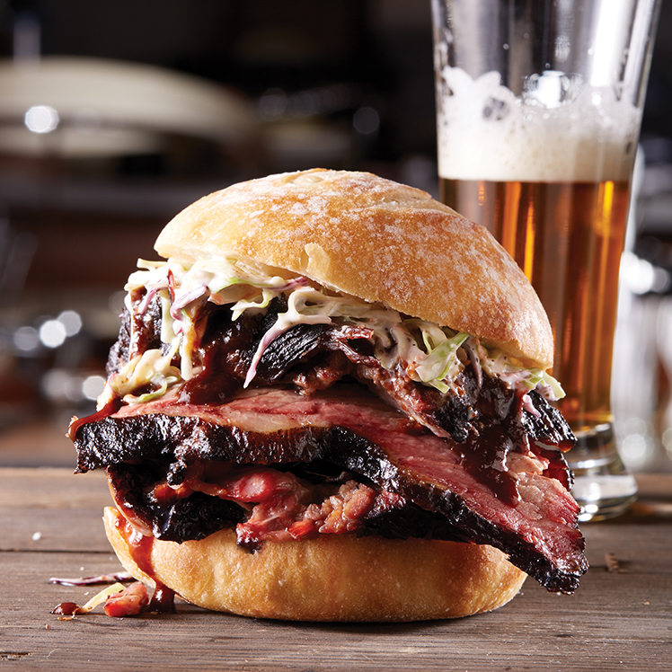Smoked Beer Brisket Sandwich