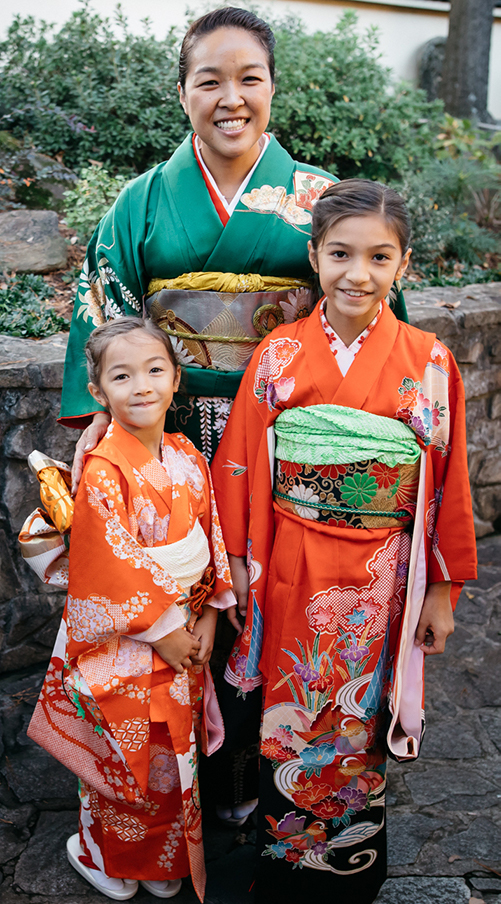 Sachi and Daughters in Kimono