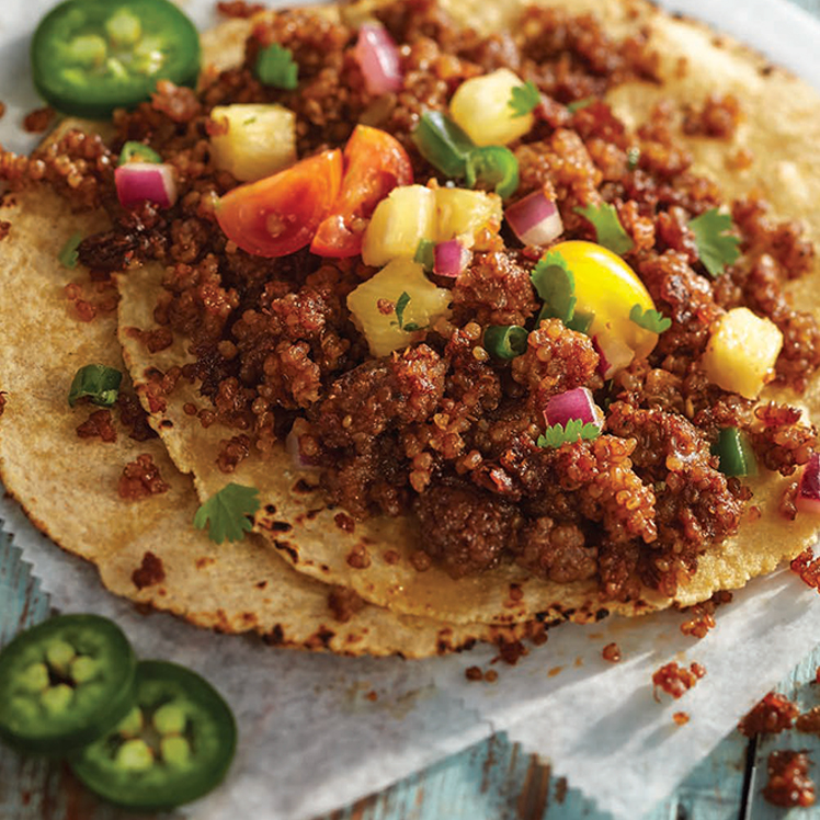 Taco-Flavored Quinoa Tacos with Pineapple Salsa
