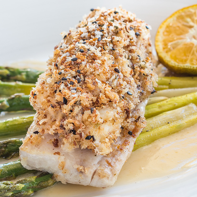 Crab-crusted mahi-mahi 