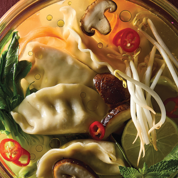 Vegan Pho Dumpling Soup with Mushrooms Recipe