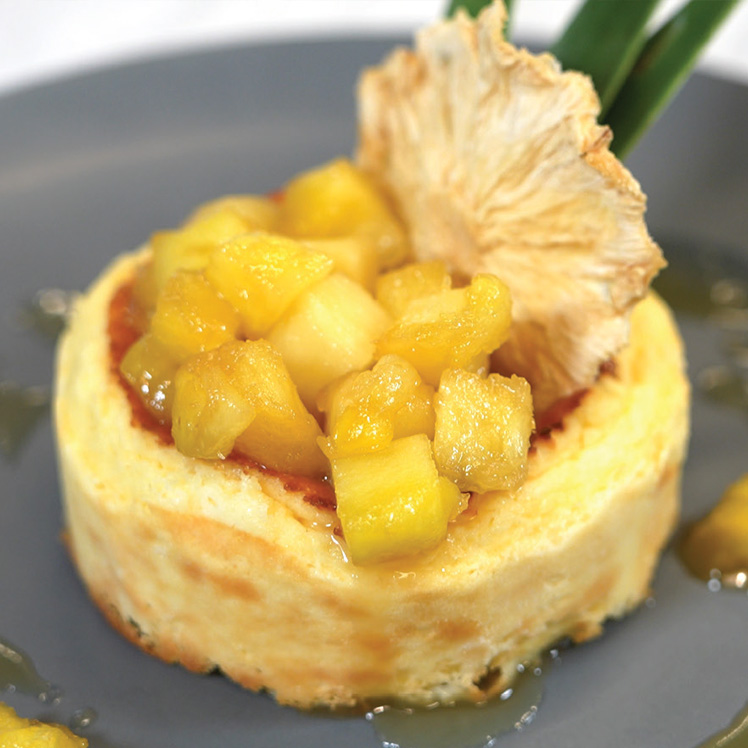 Spiced Caramelized Pineapple Basque Cheesecake