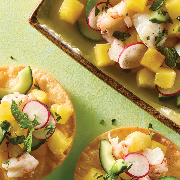 Shrimp and Scallop Ceviche with Organic Pineapple