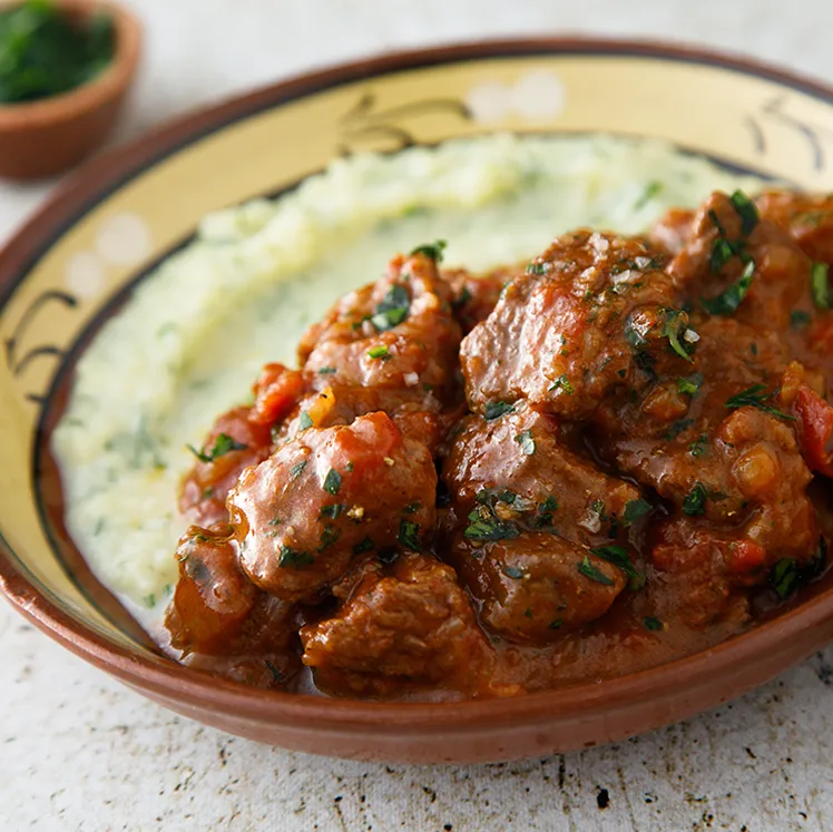 Braised Beef Ragout with Mashed Potatoes